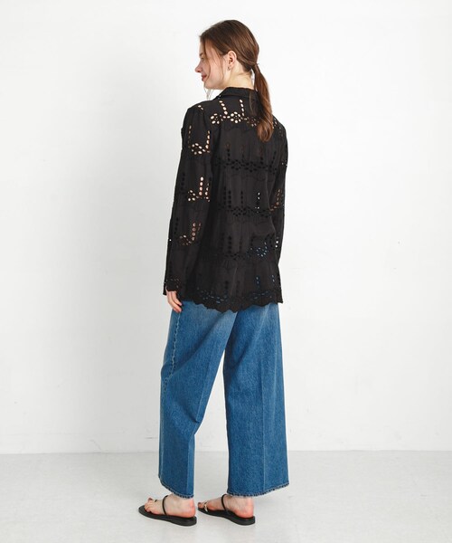 URBAN RESEARCH Sonny Label（アーバンリサーチサニーレーベル）の「コットンレースジャケット（テーラードジャケット・レディース・ブラック/オフ・FREE）」の19枚目の写真