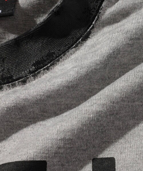 ADAM ET ROPE'(アダムエロペ)の「【RICE NINE TEN/ライス ナイン テン】HAND PRINT RINGER T-SHIRT(Tシャツ/カットソー・メンズ・グレー/ホワイト/クリーム・1/2)」の21枚目の写真