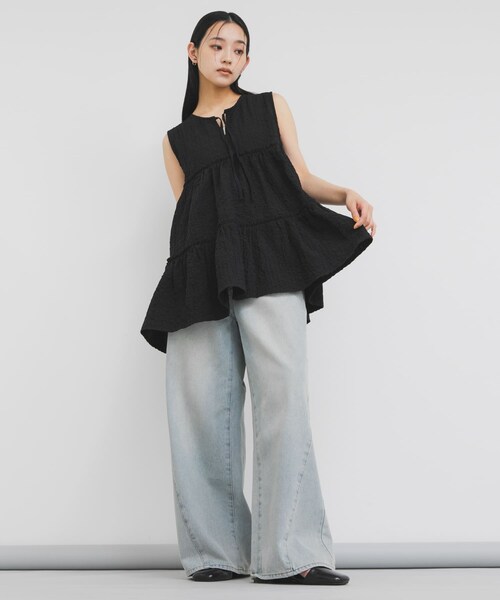 KBF(ケイビーエフ)の「『STAFF DESIGN PROJECT』2WAYティアードチュニック(チュニック・レディース・OFF/BLACK/L.BLUE・One)」の17枚目の写真