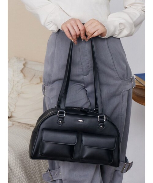 EATME（イートミー）の「ハーフムーンボストンバッグ（ボストンバッグ・レディース・アイボリー/ブラック/イエロー・F）」の12枚目の写真