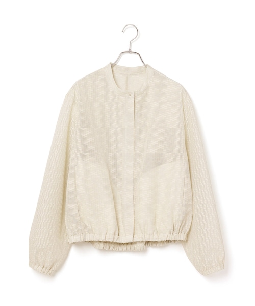 ROPE'（ロペ）の「シアージャガードライトブルゾン（ブルゾン・レディース・ブラック/ベージュ系・F）」の2枚目の写真