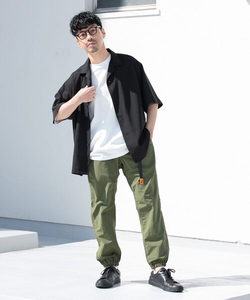 URBAN RESEARCH ROSSO（アーバンリサーチロッソ）の「『WEB限定』『セットアップ対応/XLサイズあり』リネンライクオープンカラー半袖オーバーシャツ（シャツ/ブラウス・メンズ・BLACK/LIGHT GRAY/NAVY・M/L/XL）」の11枚目の写真