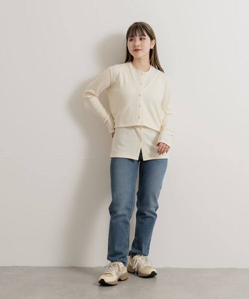 THE GOODLAND MARKET（ザグッドランドマーケット）の「&her　Vest Cardigan Set（カーディガン/ボレロ・レディース・GRYxOFF/CHARCOAL/OFF・FREE）」の18枚目の写真