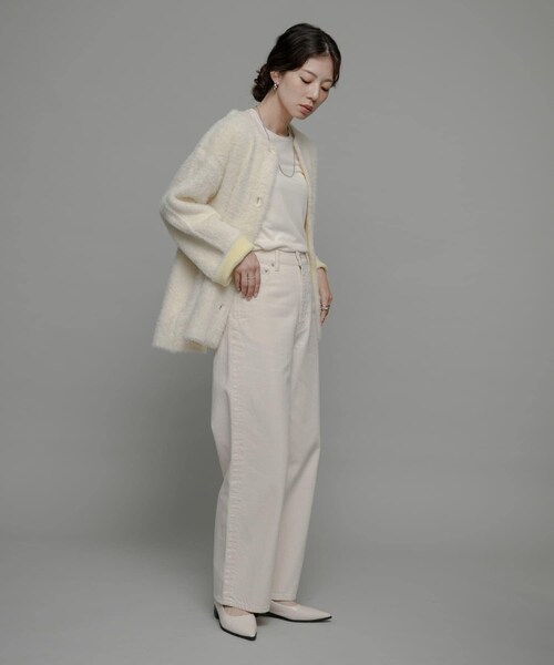 URBAN RESEARCH Sonny Label（アーバンリサーチサニーレーベル）の「ダブルフェイスバイカラーカーディガン（カーディガン/ボレロ・レディース・オフ/ベージュ/グレー・FREE）」の11枚目の写真