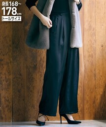 nissen | 高身長　クラッシーサテンタックパラシュートパンツ（トールサイズ）(パンツ)