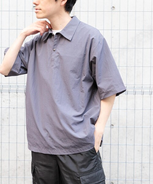ITEMS URBANRESEARCH(アイテムズ アーバンリサーチ)の「『撥水/イージーケア/接触冷感/UVカット』タスランナイロンスナップボタンポロシャツ(ポロシャツ・メンズ・NVY/CHA/BLK・M/L)」の21枚目の写真