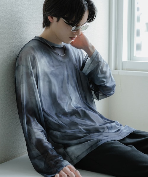 SENSE OF PLACE by URBAN RESEARCH(センスオブプレイスバイアーバンリサーチ)の「アソートシアーロングTシャツ(その他トップス・メンズ・BLACK/BLK MARBLE/KHK MARBLE/BLU MARBLE・M/L)」の2枚目の写真