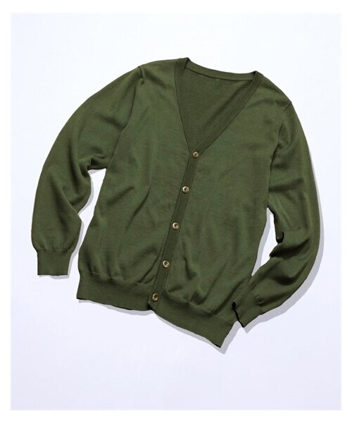 nissen（ニッセン）の「ニットカーディガン（カーディガン/ボレロ・メンズ・グリーン系/ネイビー/チャコール/黒/カーキ/グレージュ/ダークブルー・M/L/LL/3L/4L/5L/6L/8L/10L）」の5枚目の写真