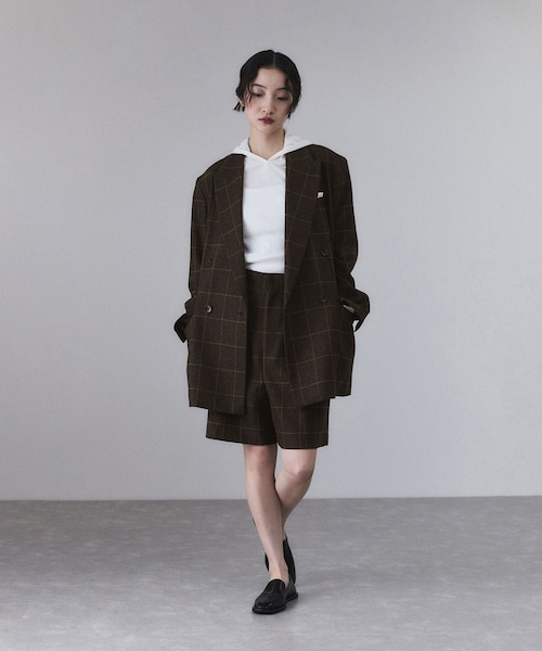 ADAM ET ROPE'（アダムエロペ）の「ツイード＆チェックショートパンツ（その他パンツ・レディース・グレー/ブラウン・36/38）」の6枚目の写真