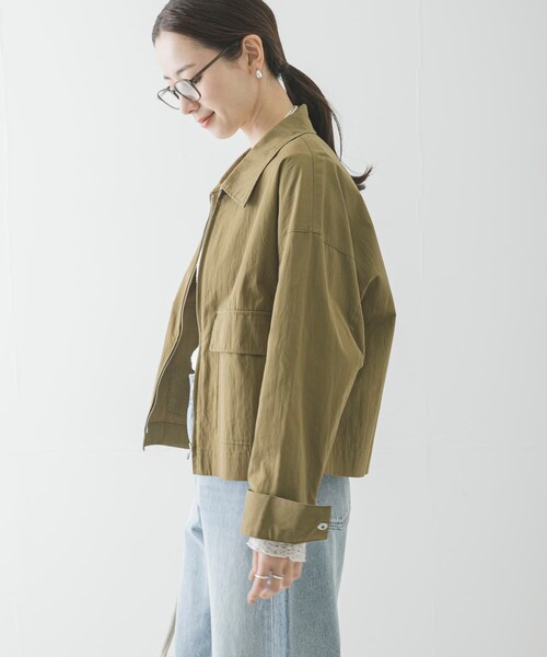 URBAN RESEARCH（アーバンリサーチ）の「コットンナイロンジップブルゾン（ブルゾン・レディース・KHAKI/IVORY・FREE）」の18枚目の写真