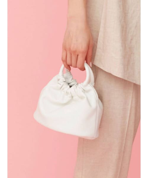 Ungrid（アングリッド）の「ギャザーハンドミニバッグ（ハンドバッグ・レディース・オフホワイト/ブラック/ピンク/オレンジ/イエロー・F）」の5枚目の写真