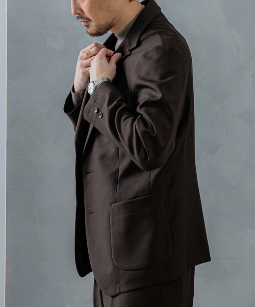 URBAN RESEARCH DOORS(アーバンリサーチドアーズ)の「LIFE STYLE TAILOR ウールライクツイルコンフォータブルジャケット(テーラードジャケット・メンズ・KHAKI/NAVY/BROWN・S/M/L/XL)」の9枚目の写真