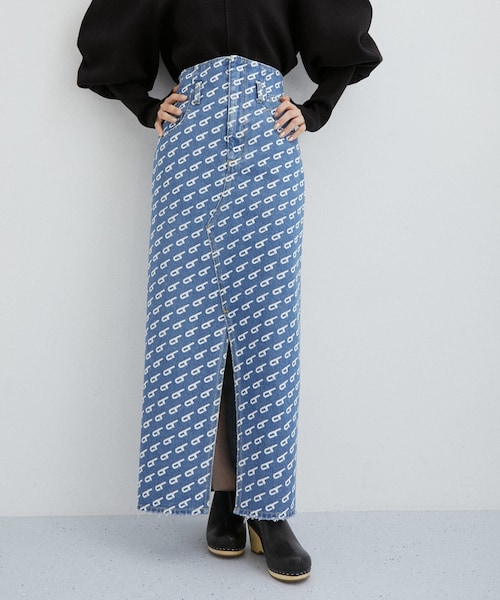 ADAM ET ROPE'(アダムエロペ)の「【サステナブル】コルセットディテールデニムスカート(デニムスカート・レディース・サックス/ターコイズ・36/38)」の10枚目の写真