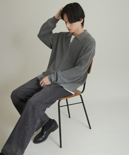 SENSE OF PLACE by URBAN RESEARCH(センスオブプレイスバイアーバンリサーチ)の「ダブルジップニットカーディガン(ニット/セーター・メンズ・GRAY/D.BLUE/RED・M/L)」の5枚目の写真