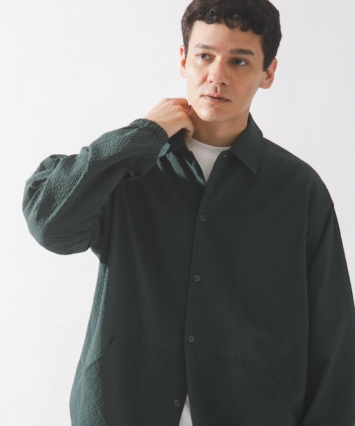 URBAN RESEARCH Sonny Label（アーバンリサーチサニーレーベル）の「シアサッカーコーチジャケット（ブルゾン・メンズ・ブラック/ネイビー/グリーン・M/L）」の2枚目の写真