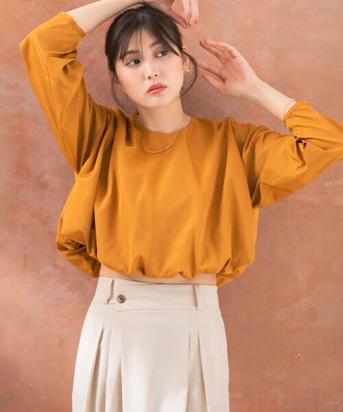 URBAN RESEARCH ROSSO（アーバンリサーチロッソ）の「クロップドバルーンブラウス（シャツ/ブラウス・レディース・ivory/orange/charcoal・FREE）」の18枚目の写真