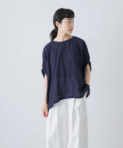 かぐれ（カグレ）の「パナマギャザースリーブプルオーバー（その他トップス・レディース・IVORY/NAVY・FREE）」の18枚目の写真