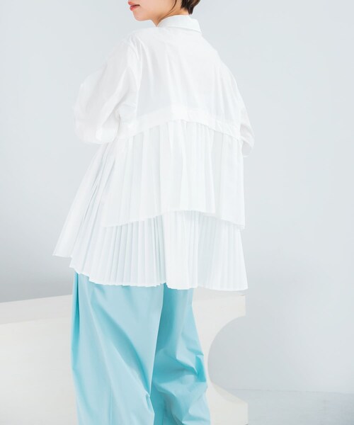 URBAN RESEARCH ROSSO（アーバンリサーチロッソ）の「ELENDEEK　PLEATS LAYERED SHIRTS（シャツ/ブラウス・レディース・O.WHT/BGE・Free）」の8枚目の写真
