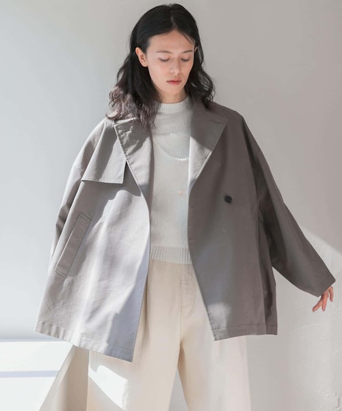 『撥水』new basic　ミドル丈トレンチテントコート