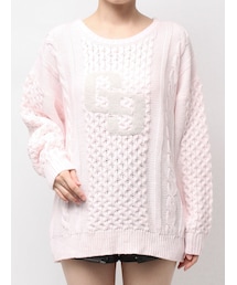 GYDA | GGサガラ刺繍ケーブルニットトップス(ニット/セーター)