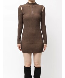 EMODA | OPEN RIB ZIP KNIT OP(ワンピース)