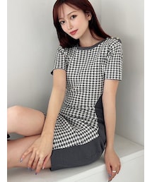 RESEXXY | ハウンドトゥースミニニットワンピース(ワンピース)