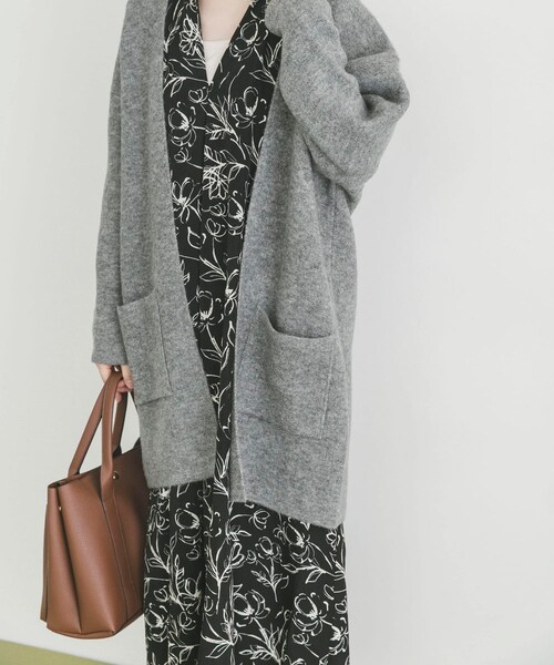 ITEMS URBANRESEARCH(アイテムズ アーバンリサーチ)の「ニットガウン(テーラードジャケット・レディース・GRY/BRN/L.KHK・FREE)」の5枚目の写真