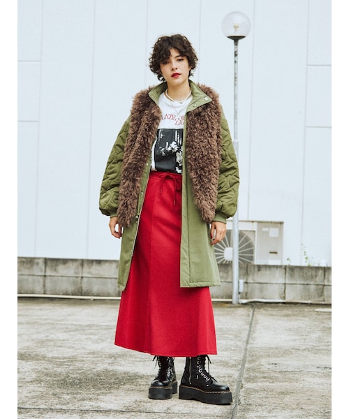 jouetie（ジュエティ）の「ファーベストレイヤードモッズコート（モッズコート・レディース・アイボリー/ブラック/ブルー/カーキ・M）」の8枚目の写真