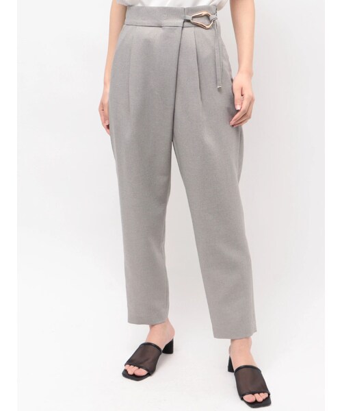 TONAL(トーナル)の「フェイクリネンアシメテーパードパンツ(その他パンツ・レディース・グレー/ネイビー/ベージュ・S/M)」の2枚目の写真
