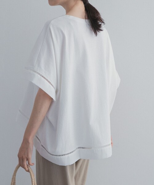 URBAN RESEARCH DOORS(アーバンリサーチドアーズ)の「ハシゴレースドッキングプルオーバー(Tシャツ/カットソー・レディース・OFF WHITE/BLACK/CAMEL・Free)」の9枚目の写真