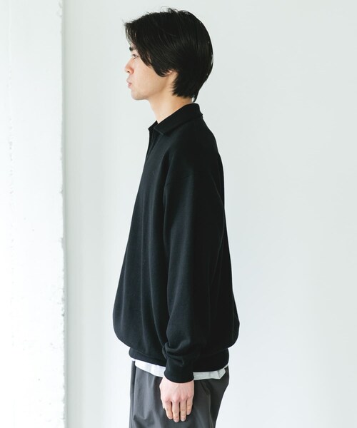 URBAN RESEARCH DOORS(アーバンリサーチドアーズ)の「TOMPKINS裏毛 スキッパースウェット(スウェット・メンズ・GREIGE/BLACK/NAVY・M/L)」の16枚目の写真