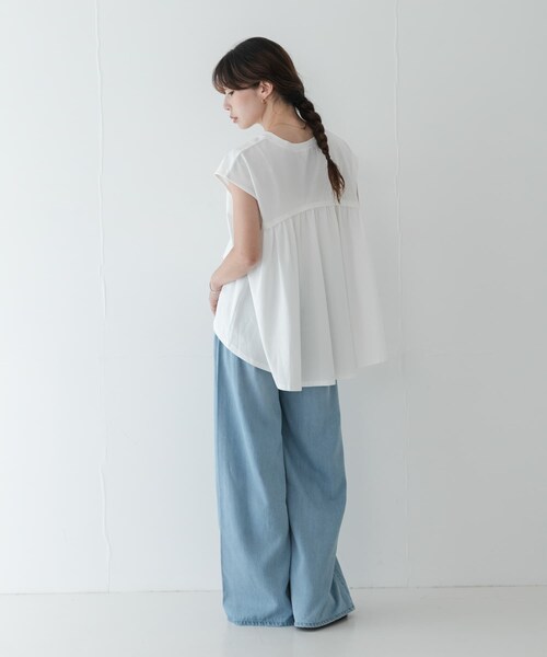 URBAN RESEARCH Sonny Label（アーバンリサーチサニーレーベル）の「接触冷感バックフレアフレンチTシャツ（Tシャツ/カットソー・レディース・オフ/チャコール/コーラルレッド・Free）」の10枚目の写真