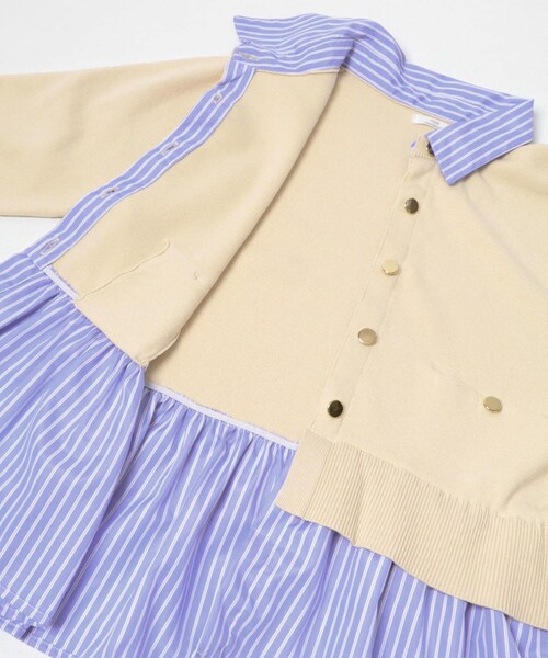 ITEMS URBANRESEARCH（アイテムズ アーバンリサーチ）の「シャツレイヤーニットカーディガン（ニット/セーター・レディース・OFF/NVY/GRY・Free）」の9枚目の写真