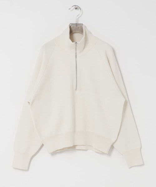 URBAN RESEARCH（アーバンリサーチ）の「ハーフジップスウェットニット（スウェット・レディース・OFF WHITE/YELLOW/NAVY・Free）」の12枚目の写真