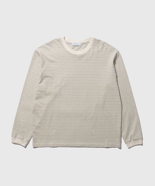 ADAM ET ROPE'(アダムエロペ)の「マルチボーダーロングTシャツ(Tシャツ/カットソー・メンズ・ブラック/チャコール/オフホワイト・L/M)」の3枚目の写真