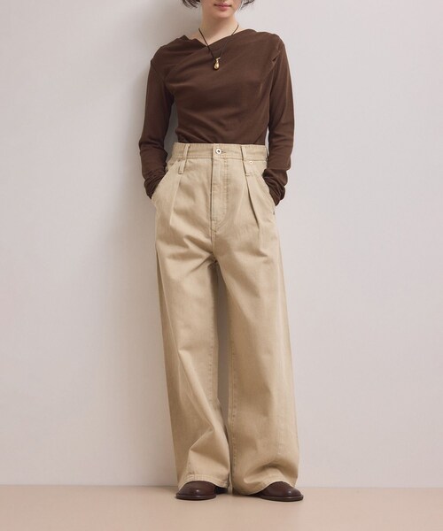 ADAM ET ROPE'(アダムエロペ)の「【WEB限定】・【サステナブル】ディープライズワイドデニム(デニムパンツ・レディース・ブラック系/ベージュ系/ブルー系・34/36/38)」の5枚目の写真