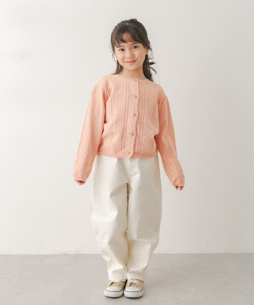 URBAN RESEARCH DOORS(アーバンリサーチドアーズ)の「透かし編みカーディガン(KIDS)(ニット/セーター・キッズ・PEACH/IVORY・120(115-125)/135(130-140))」の12枚目の写真