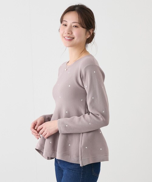 Jayro(ジャイロ)の「ドット刺繍ニット(ニット/セーター・レディース・ブラック/オフホワイト/ピンク・M)」の20枚目の写真