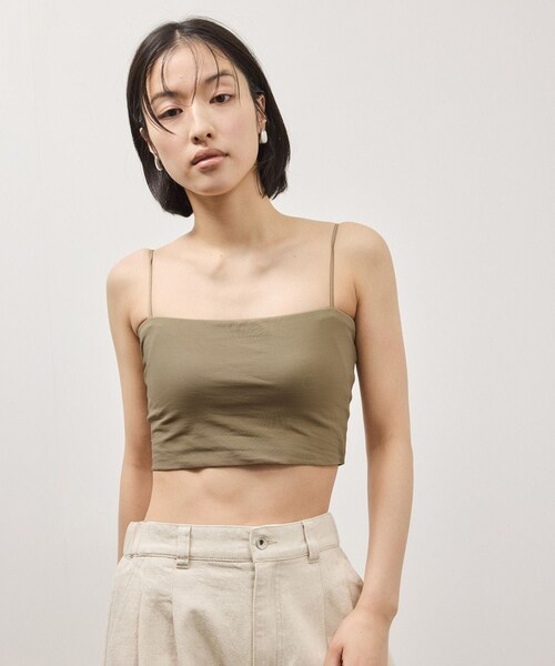 ADAM ET ROPE'（アダムエロペ）の「【OUR WACOAL×ADAM ET ROPE'】コットン混カップインチューブトップキャミソール（キャミソール・レディース・ブラック/ホワイト/オリーブ・L/M/S）」の17枚目の写真