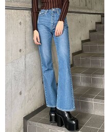 EMODA | ヴィンテージライクハイウエストフレアジーンズ(デニムパンツ)