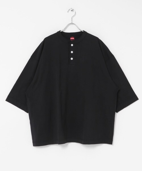 SENSE OF PLACE by URBAN RESEARCH（センスオブプレイスバイアーバンリサーチ）の「『別注』Healthknit×SENSE OF PLACE　ヘンリーネックTシャツ（Tシャツ/カットソー・メンズ・BLACK/TOP  GRAY/OATMEAL・M/L）」の12枚目の写真