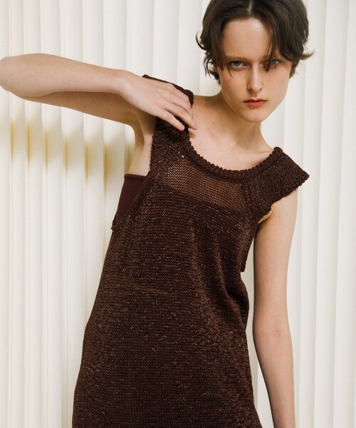 LAATO（ラート）の「knit frill tunic（チュニック・レディース・サンゴ/クリーム・Free）」の18枚目の写真