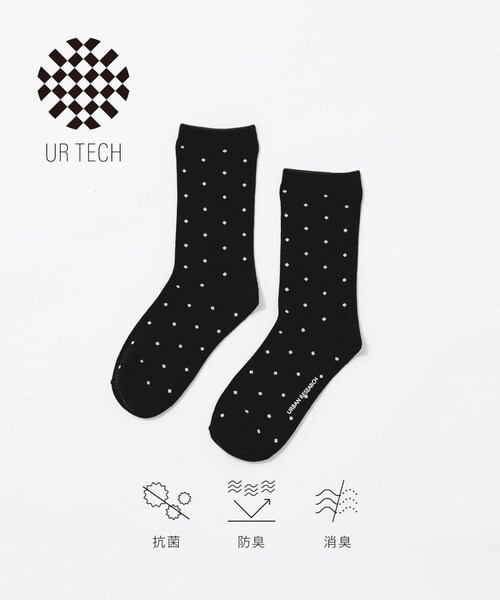 URBAN RESEARCH(アーバンリサーチ)の「『UR TECH』ドットソックス(その他アンダーウェア/インナー・レディース・BLK×OFF/GRY×BLK/NAT×OFF・22-24)」の1枚目の写真