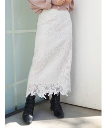 MERCURYDUO | リーフケミカルレースタイトスカート(スカート)