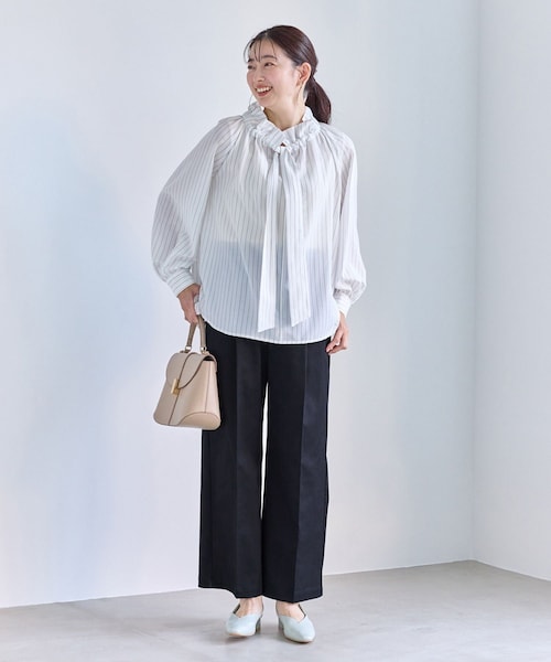 ROPE' PICNIC（ロペピクニック）の「ウエストタックチノパンツ（チノパンツ・レディース・ベージュ/ネイビー・L/M/S）」の15枚目の写真