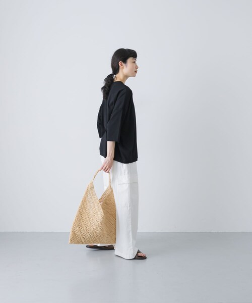 かぐれ（カグレ）の「ワイド6分袖プルオーバー（Tシャツ/カットソー・レディース・OFF/BROWN/BLACK・FREE）」の20枚目の写真