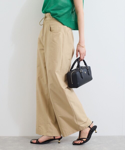 VIS（ビス）の「【接触冷感/洗える】ドロストワイドパンツ（その他パンツ・レディース・ブラック/ベージュ・F）」の6枚目の写真