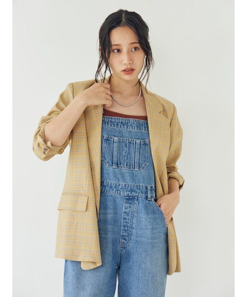 Ungrid（アングリッド）の「ビッグシルエットテーラードジャケット（テーラードジャケット・レディース・ネイビー/ミックス・F）」の4枚目の写真