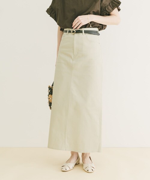 ITEMS URBANRESEARCH（アイテムズ アーバンリサーチ）の「『イージーケア』ストレッチチノスカート(楽着シリーズ)（スカート・レディース・CML/L.BEG/NVY・S/M）」の5枚目の写真