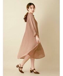 dazzlin | プリーツハイネックミディワンピース(ワンピース)